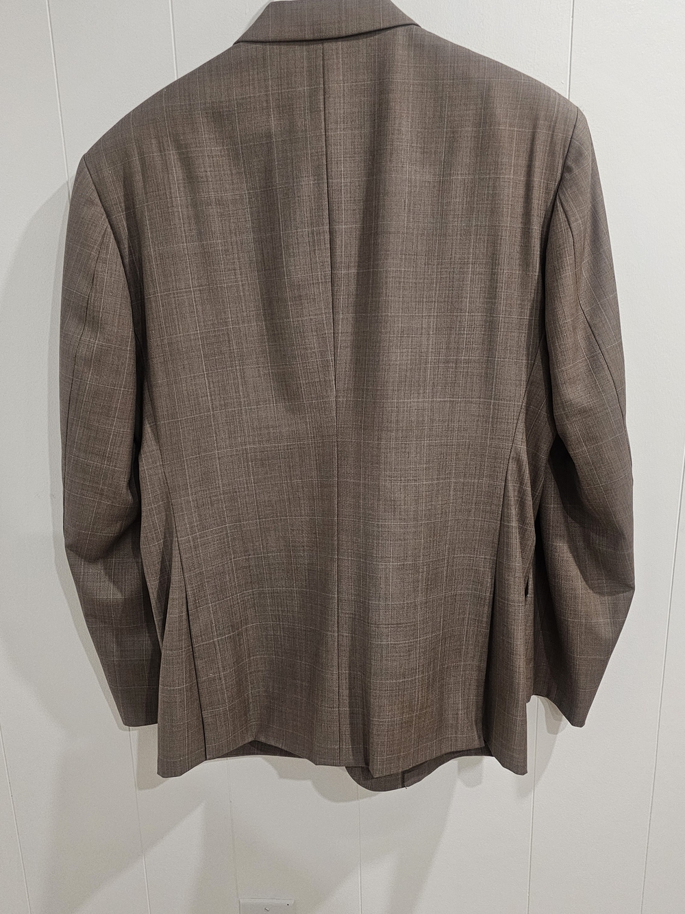 Maxwell’s Custom Tailored Brown Windowpane Blazer Wool Sport Coat 46R Classic - Picture 7 of 13